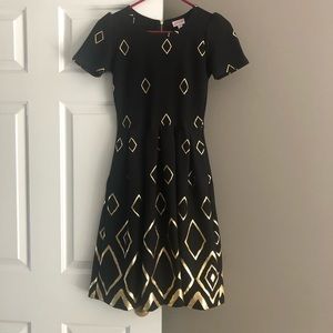 Black & Gold Lularoe Amelia Dress
